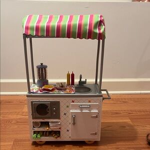 American Girl Snack cart and food